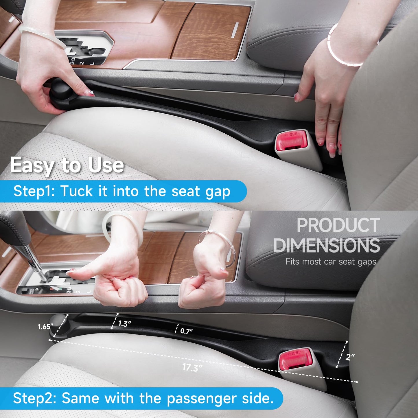 Givifive Car Seat Gap Filler Set of 2 with Organizer